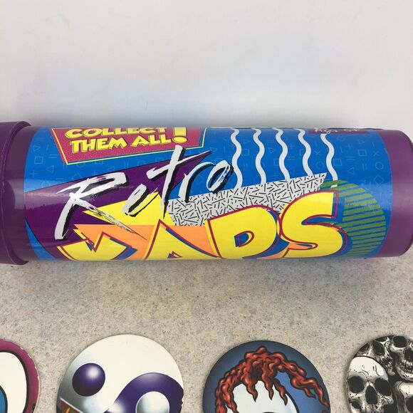 Retro Kaps Pogs 20 Pogs 2 Metal Slammers Storage Tube - Picture 2 of 8